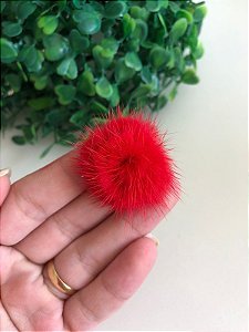 Pompom Baixo P (2,5cm) - Vermelho - Unidade